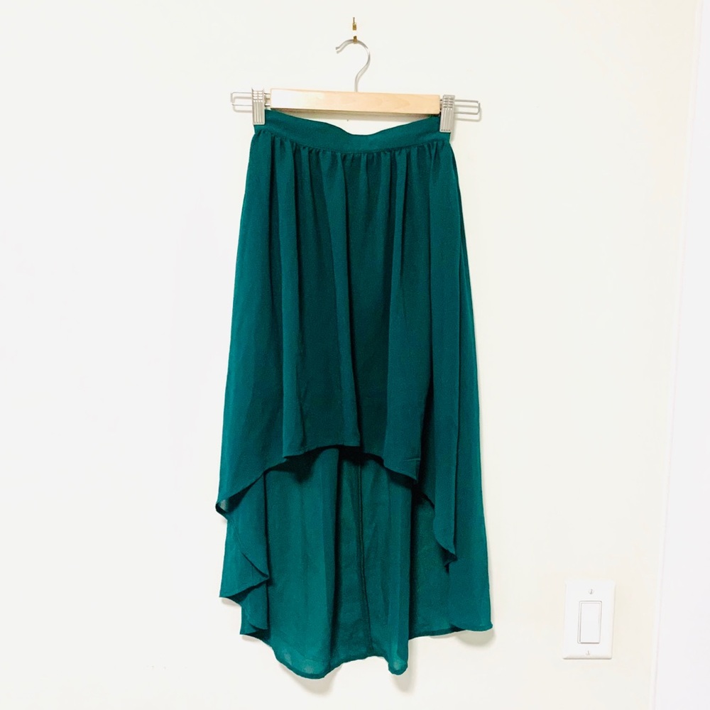 Forever 21 Green High-Low Skirt